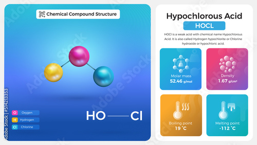 Hypochlorous Acid Properties and Chemical Compound Structure photo
