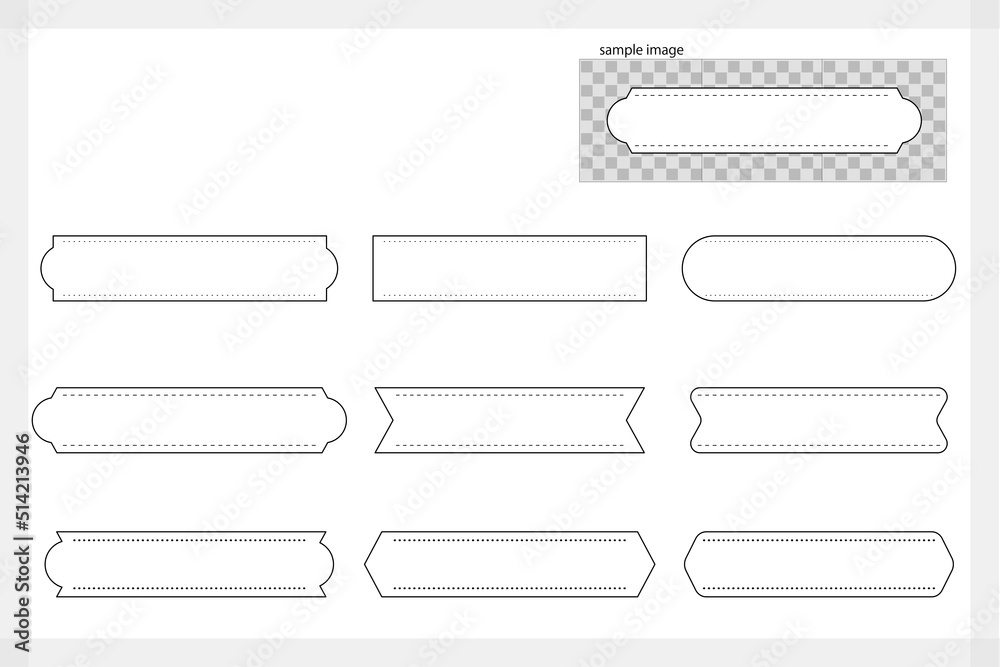 Cute and simple horizontal frame set (black line / white fill) Cute and simple horizontal frame set (black line / white fill)