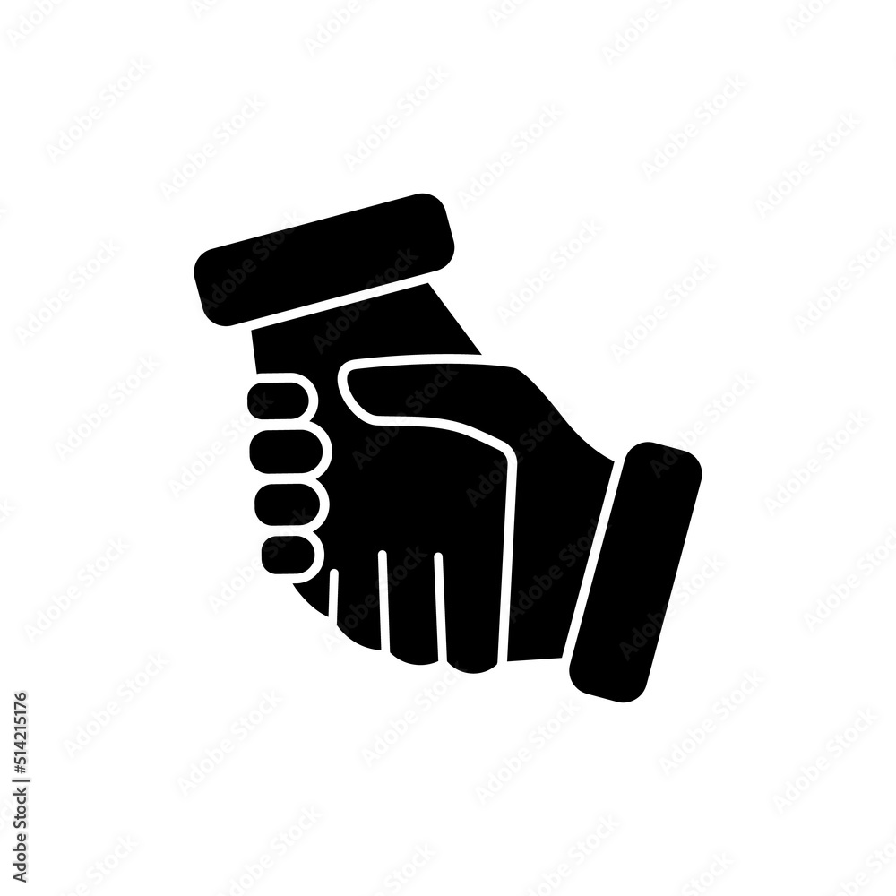 Hand holding hand with handshake. Helping and support icon in business. Two hands taking each other. Isolated vector graphic illustration on white background.
Hand holding hand with handshake. Helping and support icon in business. Two hands taking each other. Isolated vector graphic illustration on white background.