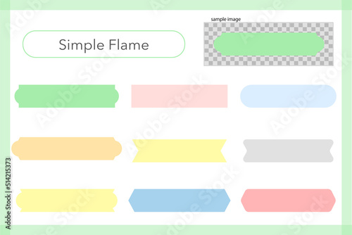 Cute and simple horizontal frame set (color fill)