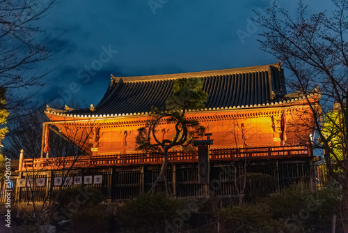 japanese temple at night photo