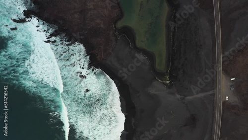 Drohenaufnahme von Playa Montana Bermeja auf Lanzarote 2 Kanaren photo