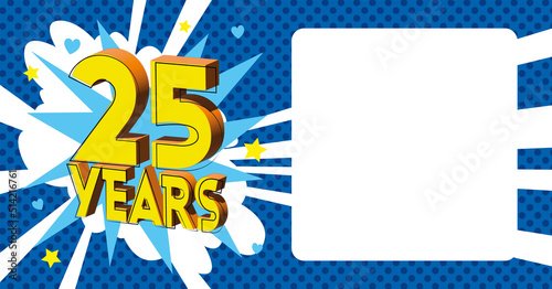 25 ans Carte Anniversaire BirthDay popart Bleu CC