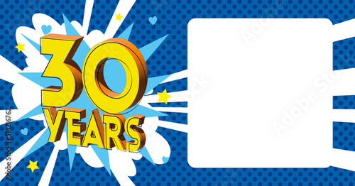 30 ans Carte Anniversaire BirthDay popart Bleu CC