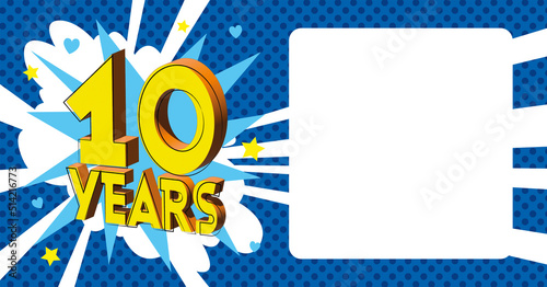 10 ans Carte Anniversaire BirthDay popart Bleu CC