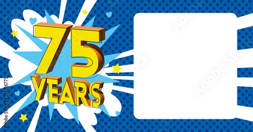 75 ans Carte Anniversaire BirthDay popart Bleu CC