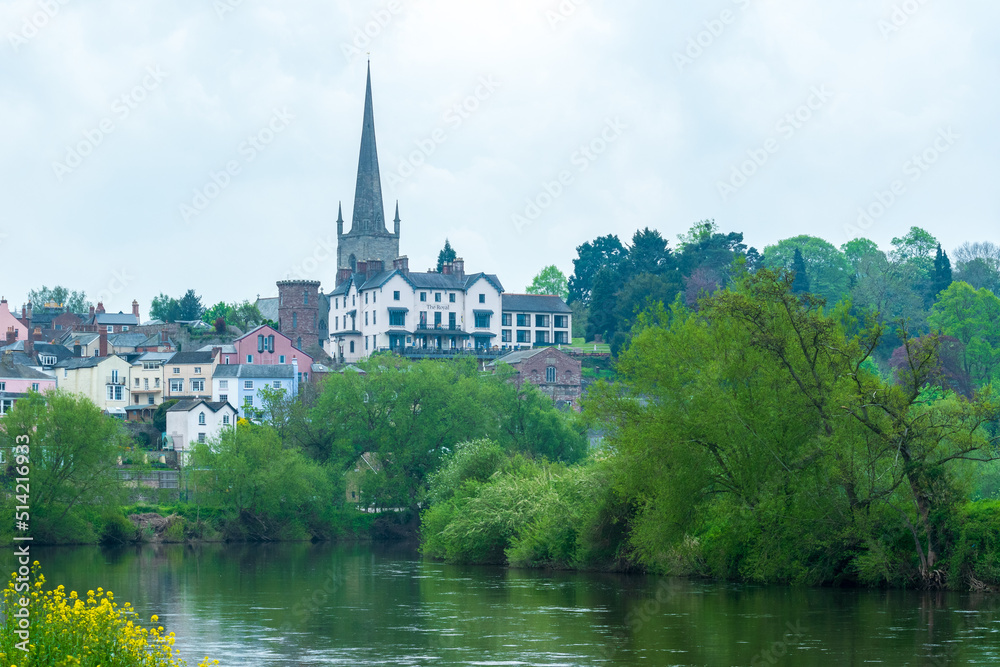The River Wye flowing through Ross-On-Wye, Herefordshire, UK