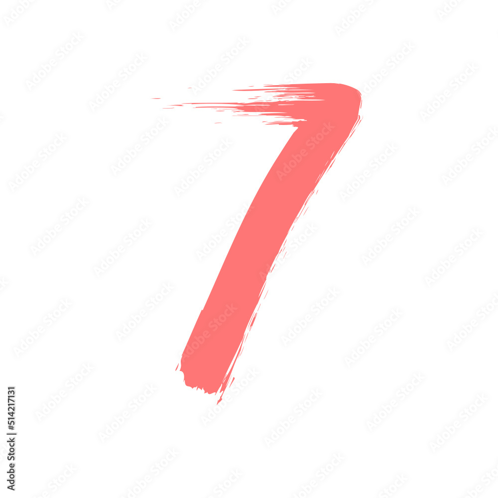 digit number brush stroke digit number brush stroke