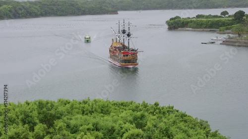 Ago Bay with Sightseeing Cruise ship sailing into Kashikojima photo