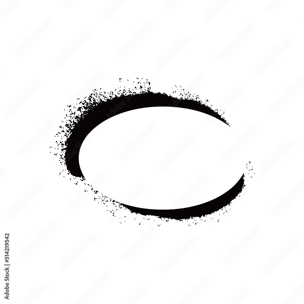 Stencil spray paint frame. Grunge graffiti style black frame. Isolated