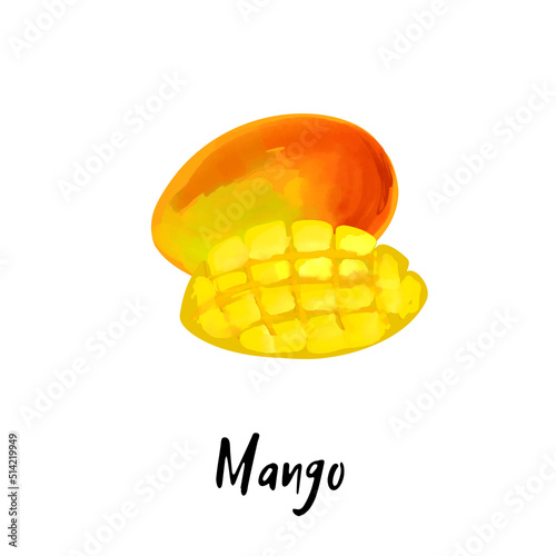 Illustration of a mango isolated on a white background