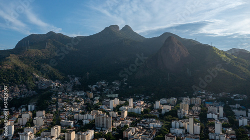 Aerial view of Pico do Perdido, known as Pedra do Grajaú, in Rio de Janeiro's North Zone, within the Tijuca Forest National Park. Brazil photo