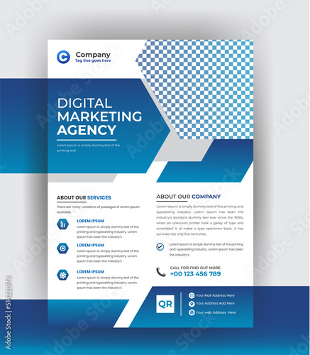 Business corporate flyer and brochure cover page design template