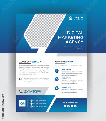 Business corporate flyer and brochure cover page design template