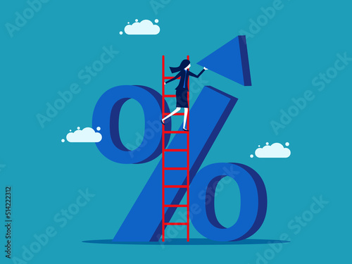 An increase in interest rates. Control interest. financial concept vector illustration photo