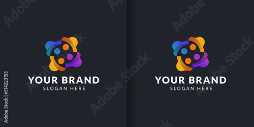 Humanity Social Colorful Logo Design, Modern Logo Design Vector Illustration Template
