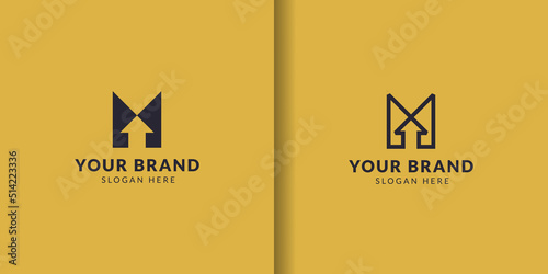 Letter M with arrow concept. Very suitable in various business purposes