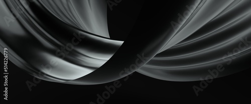 Abstract black wave paper cut design. Background