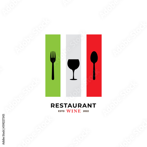 wine and pizza logo icon vector template.