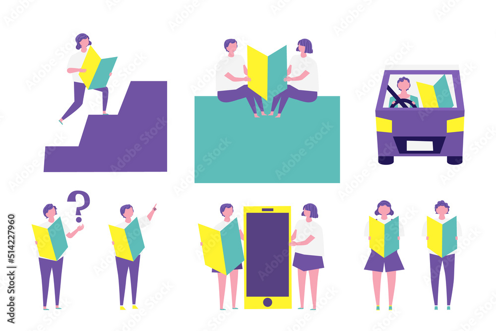 custom made wallpaper toronto digital初心者マークを持った人々のイラストセット