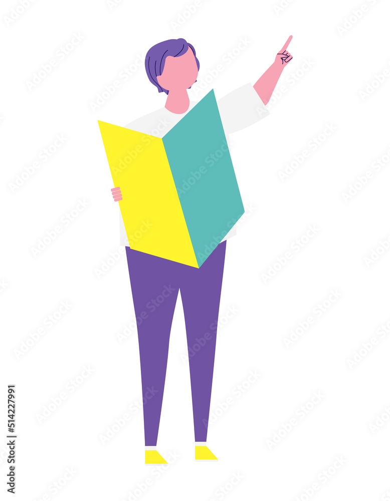 初心者マークを持って指さしする男性のイラスト 初心者マークを持って指さしする男性のイラスト