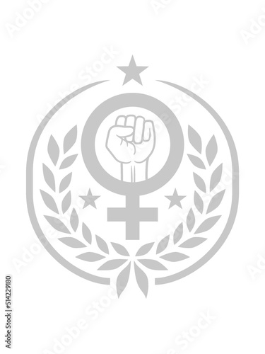 Wappen Symbol Frauenrechte Faust 