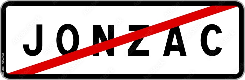 Panneau sortie ville agglomération Jonzac / Town exit sign Jonzac Panneau sortie ville agglomération Jonzac / Town exit sign Jonzac