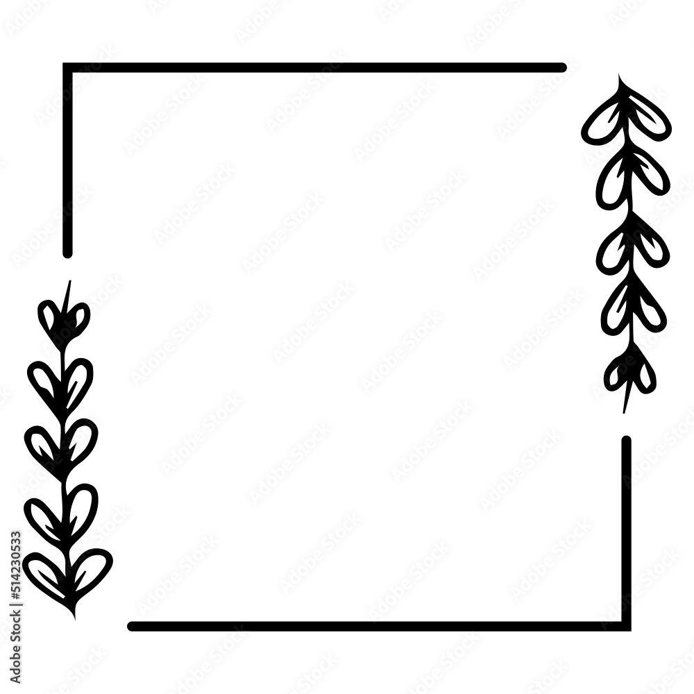 Obraz premium leaves square frame