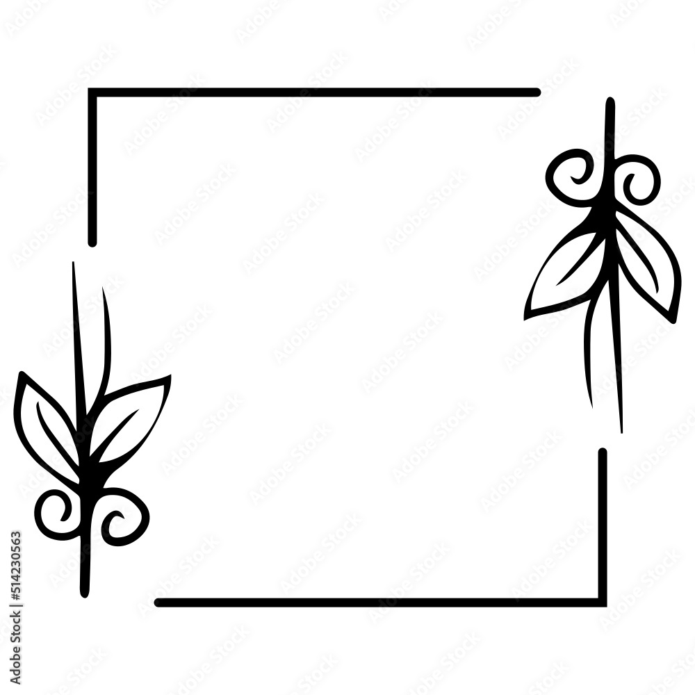 Obraz premium leaves square frame