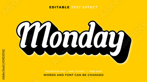 Monday Vintage Text Effect