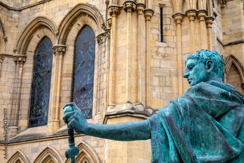 Statue of Constantine the Great at York Minster in York, UK photo