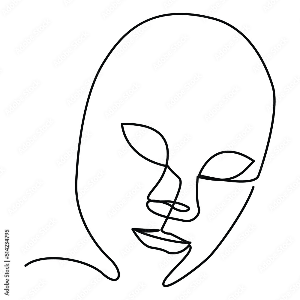 one line continuous drawing of face mask one line continuous drawing of face mask