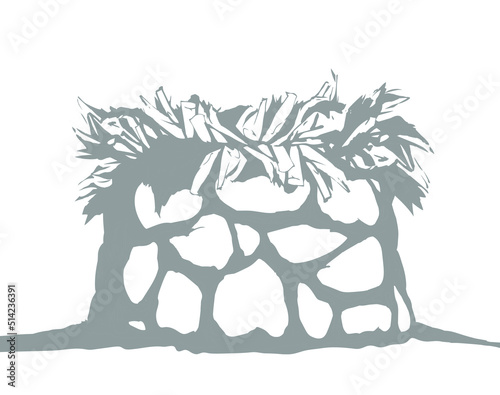 Stone Altar. Vector drawing