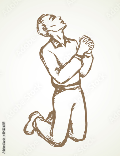Vector image of the praying person
