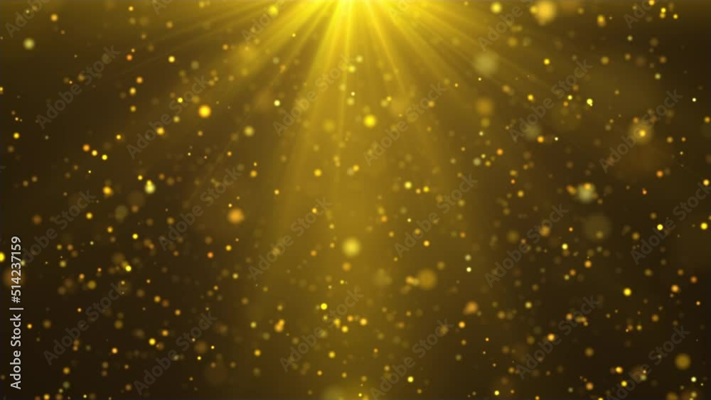 falling particles light golden background video