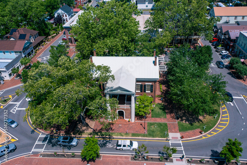 Aerial view of the Dahlonega Gold Museum in the central square of the town photo