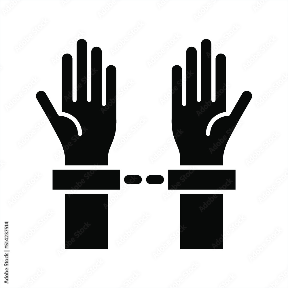 Handcuff icon, Vector illustration on white background. Handcuff, Police Equipment sign design template for web and mobile UI element
