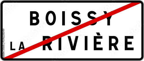 Panneau sortie ville agglomération Boissy-la-Rivière / Town exit sign Boissy-la-Rivière photo