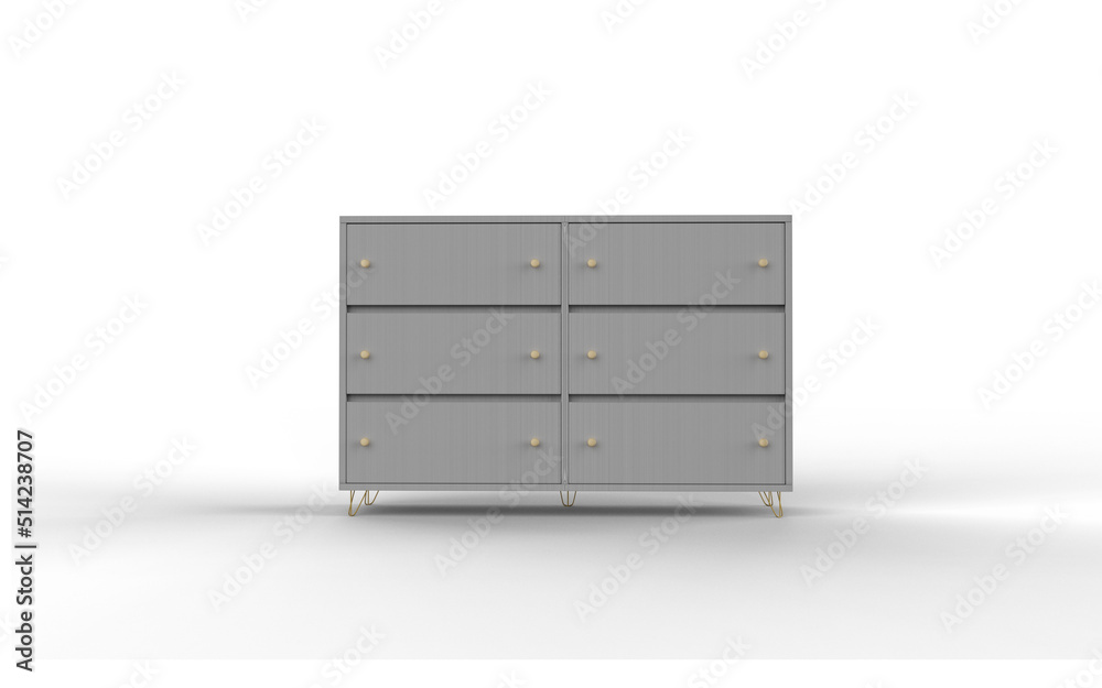 drawer front view with shadow 3d render drawer front view with shadow 3d render