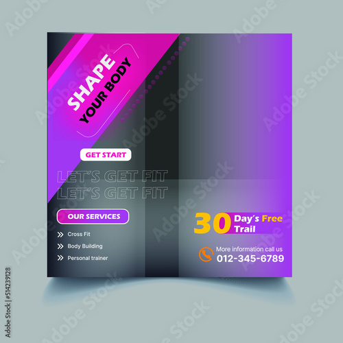 social media gym poster design