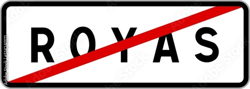 Panneau sortie ville agglomération Royas / Town exit sign Royas