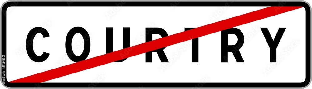 Panneau sortie ville agglomération Courtry / Town exit sign Courtry Panneau sortie ville agglomération Courtry / Town exit sign Courtry