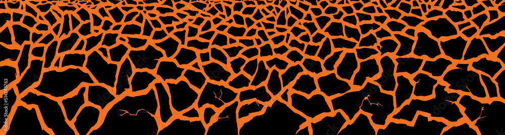 Molten magma. Vector drawing of volcanic lava