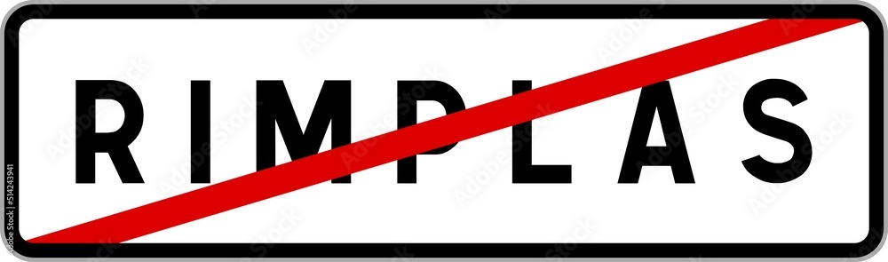 Panneau sortie ville agglomération Rimplas / Town exit sign Rimplas Panneau sortie ville agglomération Rimplas / Town exit sign Rimplas