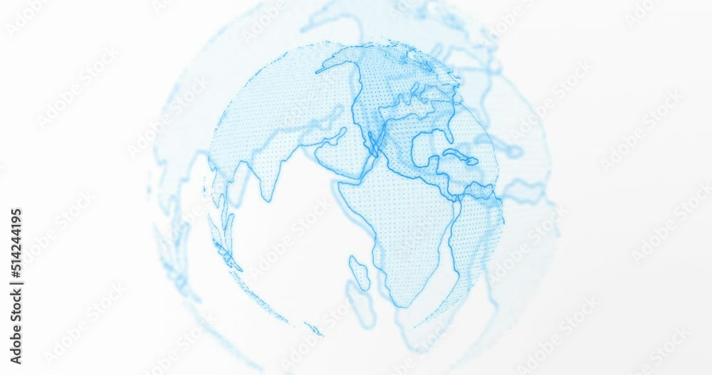 Animation of globe rotating on white background