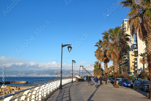 Beirut Corniche on a sunny day.	