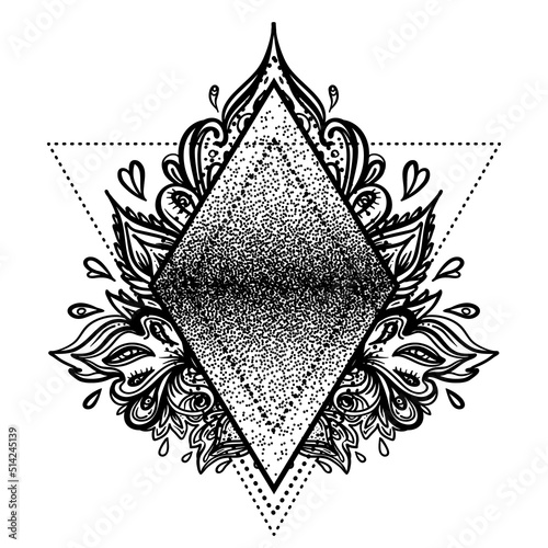 Lotus and Sacred Geometry. Ayurveda symbol of harmony and balance, and univer...