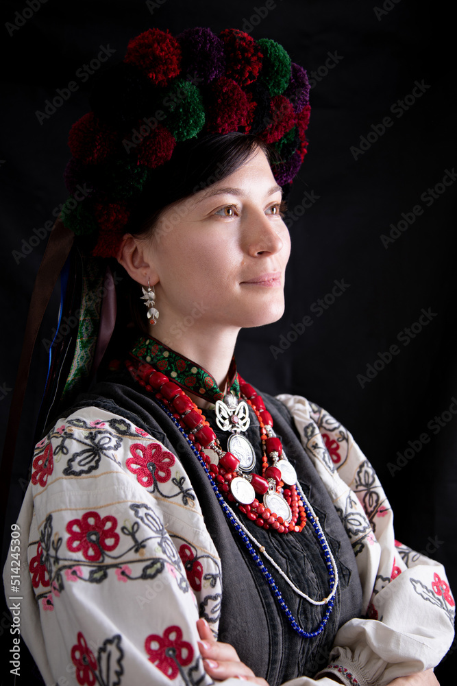 A girl in traditional Ukrainian clothing