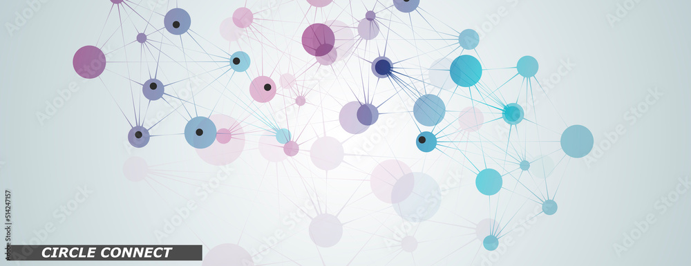 Vector connect lines and dots. Banner template for technology. Abstract technology network Vector connect lines and dots. Banner template for technology. Abstract technology network
