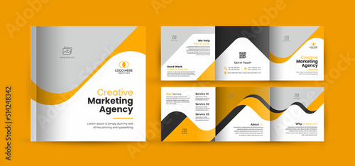 Creative business trifold brochure square brochure square flyer poster template design